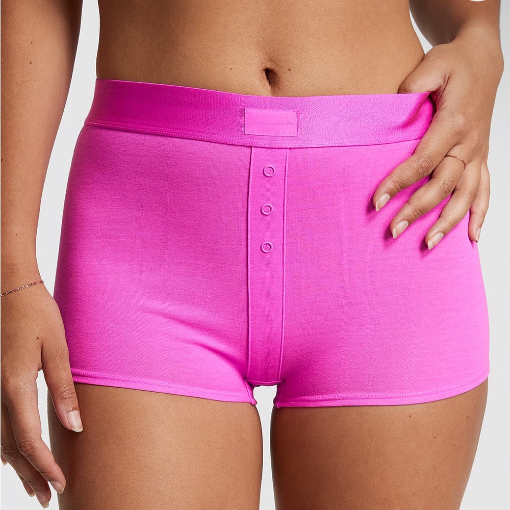 Victoria Secret Pink Cotton High Waist Short Knickers Boy short NWT